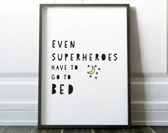 Nursery Wall Art, Nursery Print, Superhero Nursery, Kids Print, Kids Room, Scandinavian Nursery, Wall Art Print, Superhero, Nursery Decor