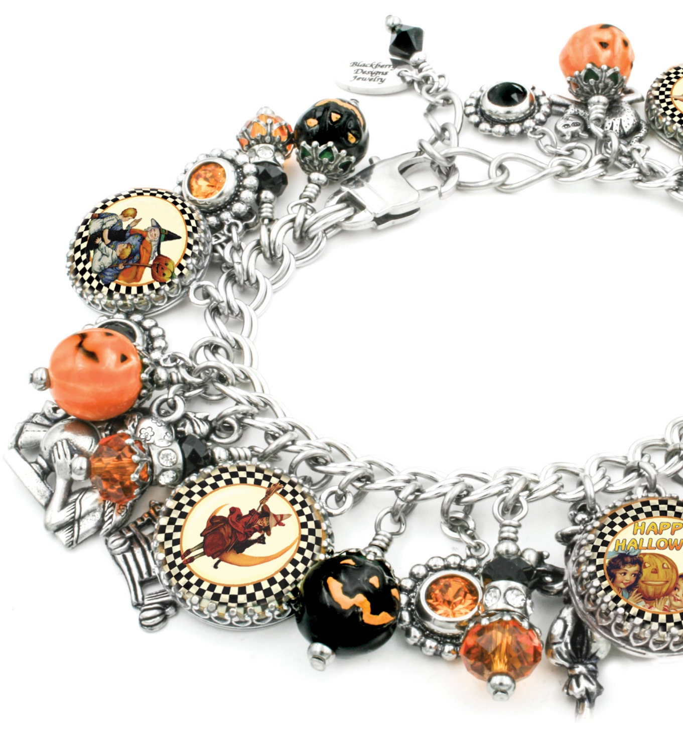 Halloween Charm Bracelet Pumpkin Bracelet Pumpkin Charms