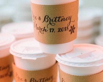 Custom Coffee Sleeves with Free Personalization, Cups and Lids included ~ FREE SHIPPING IN U.S.