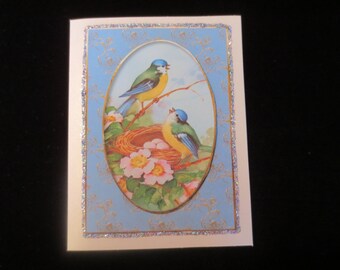 Pretty bluebird and nest Mom 'Just for You' card