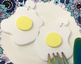 Fried egg dangle earrings