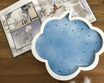 Fluffy Cloud, wooden nightlight