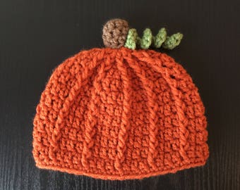 Pumpkin hat, Baby pumpkin, Newborn Halloween hat, Baby Halloween hat, Baby pumpkin hat, Fall baby hat, Halloween hat, Crochet pumpkin hat