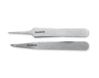 The BEADSMITH MINIS Two Piece Tweezer Kit Split Ring & Knotting Tweezers PLMNTW