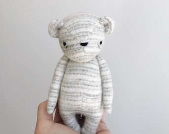 the dear ones | bear in grey striped wool | ready to ship