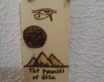 The Pyramids of Giza wood burned wall decoration