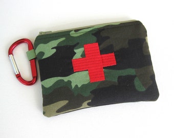 Camouflage First aid Kit, Fully Stocked Medicine Bag, Zippered Medical Pouch, Red Cross, car kit, Medical Supplies, emergency bag