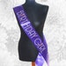 Handmade Birthday Girl Sash - High Quality Purple Ribbon With Pink & Silver Glitter Lettering and Rhinestones