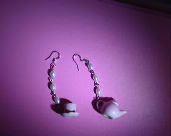 Porcelain tea time earrings