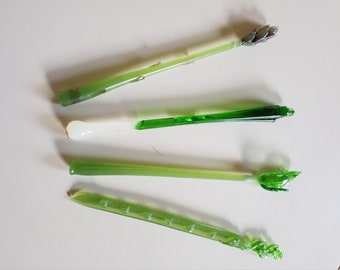 Set of Four Art Glass Swizzle Sticks