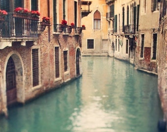 Venice Print, Canal in Venice, Photography Print, Italy Wall Art, Fine Art Print, Travel, Wanderlust, Green Italian Decor, Large Wall Art