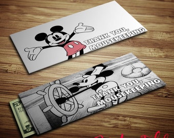 Printable Mousekeeping envelopes - Classic Mickey - Tip Envelopes - Instant Download