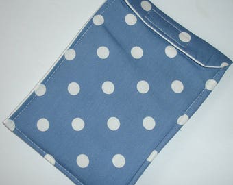 Mobile Cell Phone iPhone 6 Cozy Sleeve Spots White Polka Dots Indigo Blue