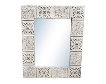 Basket Weave 16 in. x 22 in. Tin Mirror