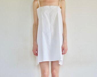 30's embroidered white cotton nightgown / slip dress