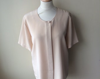 Vintage Retro 1980s Peach Gold Blouse