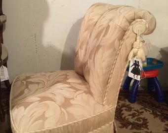 Custom brocade vintage boudoir chair