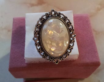 Carved cream Adjustable ring (14)
