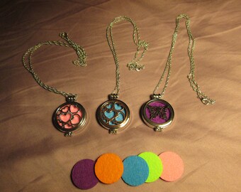 Aromatherapy Heart or Butterfly necklace with interchangable pads