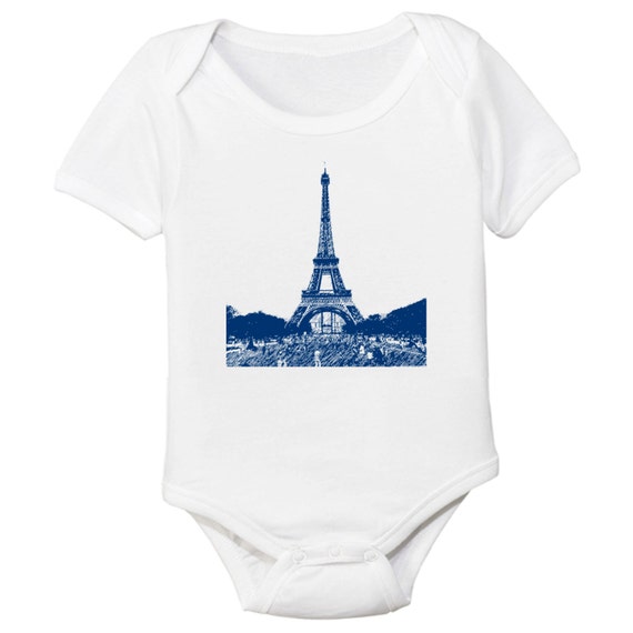 Eiffel Tower Paris France Organic Baby Bodysuit