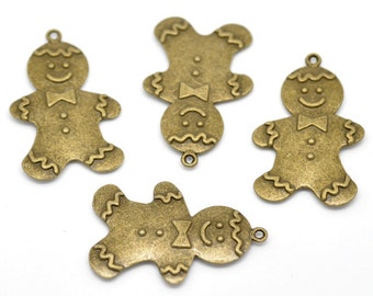 Gingerbread Man Charm - Set of 4 - #HK1037