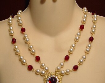 Medieval Necklace, Renaissance Necklace, Tudor Necklace, Medieval Jewelry, Renaissance Jewelry, Lady Margery U Pick Colors
