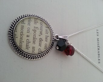 Les Miserables Eponine Book Page Necklace