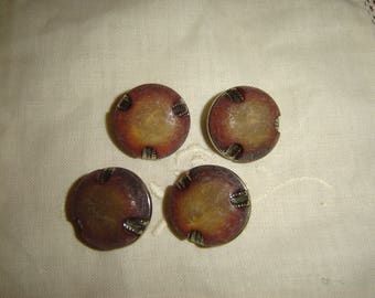 4 buttons red BEIGE / / 23 mm