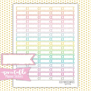Page Flags PRINTABLE Planner Stickers | Pdf, Jpg, Silhouette Studio V3 Format | ECLP, Happy Planner, Personal Planner