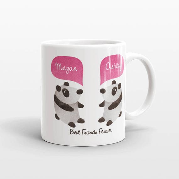 Best Friend Gift, Panda Mug, Personalized Best Friend Mug, Animal Best Friend Coffee Mug, Unique Friendship Gift Best Friend Birthday Gift