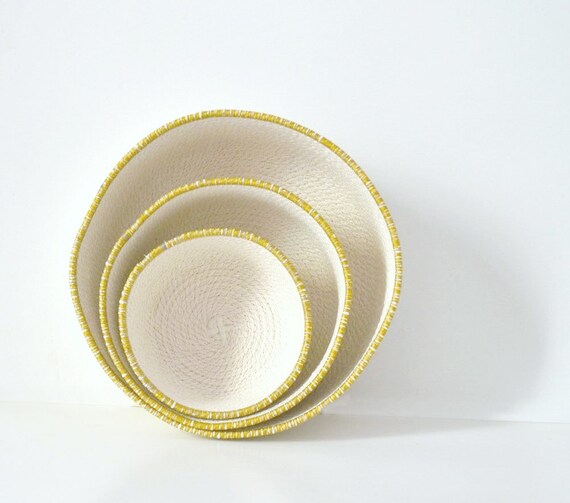 Modern basket decor, Rope bowl basketry, Bathroom basket, Kitchen decor bowl, Minimalist decor, Mediterranean decor, Mustard decor Rope bowl