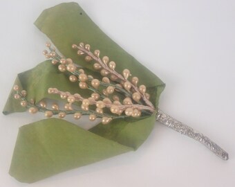 1920's Antique Faux Pearl Lily of the Valley Corsage Wedding Gift Token