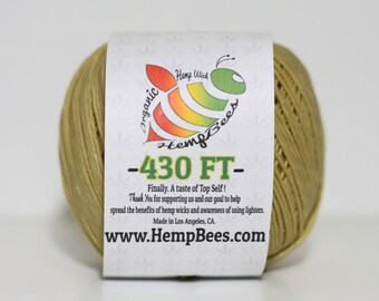 HempBees Hemp Wick Organic - 430 ft- 1mm // FREE SHIPPING