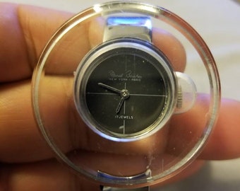 Vintage Marcel Boucher 1973 Lucite Chrome Watch