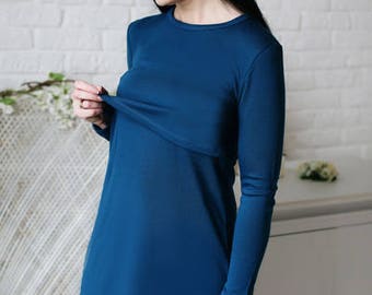 Merino wool Nightwear for breastfeeding Merino wool Nursing nightgown – The BEST breastfeeding clothing you must have in Hospital Bag