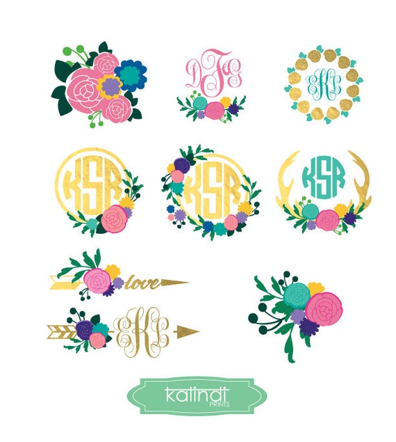 Free Free 134 Flower Monogram Frame Svg SVG PNG EPS DXF File