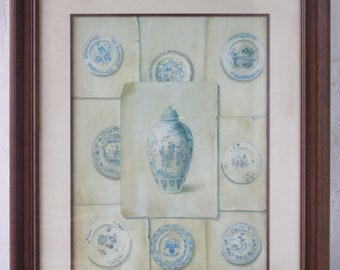 Rare Signed F De Villeneuve Print in Gorgeous Frame