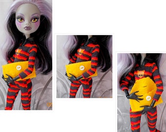 Yellow Doll Handbag, Fashion Doll Clutch, Fashion Doll Yellow Handbag, Ever After High Purse, MH Yellow Handbag, Yellow Felt Purse