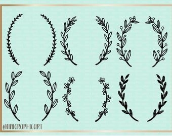 Floral Wreath SVG, Wreath SVG, Wreath Bundle SVG Cutting File, wood sign, Silhouette, Laurel Wreath svg, Wreath svg, Cricut files, wedding