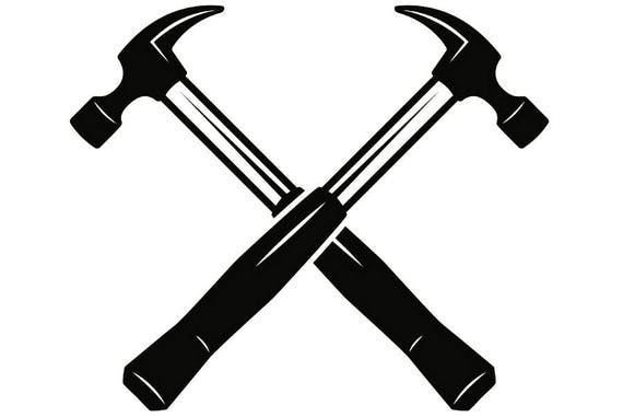 Construction Logo 2 Hammer Tool Toolbox Handyman Work Worker