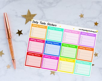 Daily Tasks Planner Stickers, To Do Stickers, Checklist Stickers, Work Stickers, Vinyl Stickers