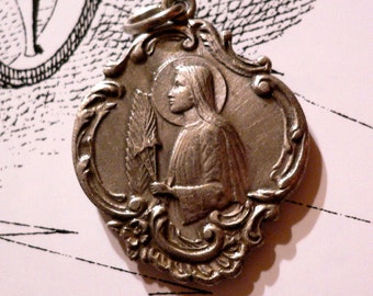 SAINT PHILOMENA MEDAL Vintage Religious Elegant Flourish Edge