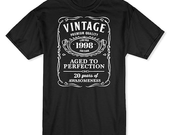 Vintage Premium Quality 20 Years Of Awesomeness Men's Black T-shirt