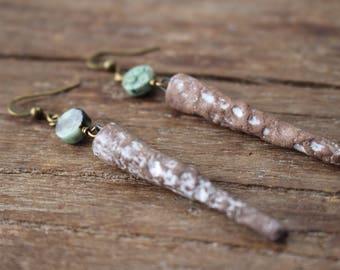 ceramic and turquoise earrings