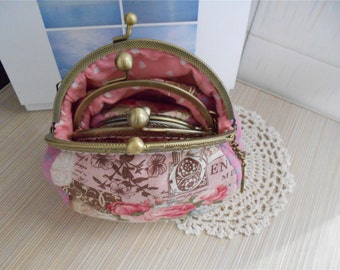 Set of 3 Handmade Purse Kisslock Wallet Clutch