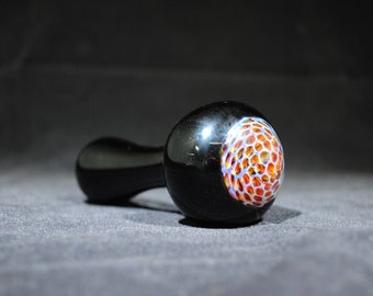 FREE SHIPPING!! Spoon Pipe, Glass smoking pipe, Jet Black Pipe, Amber Purple Honey Comb