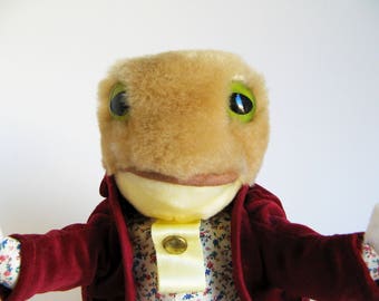 Vintage Jeremy Fisher Frog Stuffed Animal Beatrix Potter Eden Toys Plush Peter Rabbit 1980s Toy