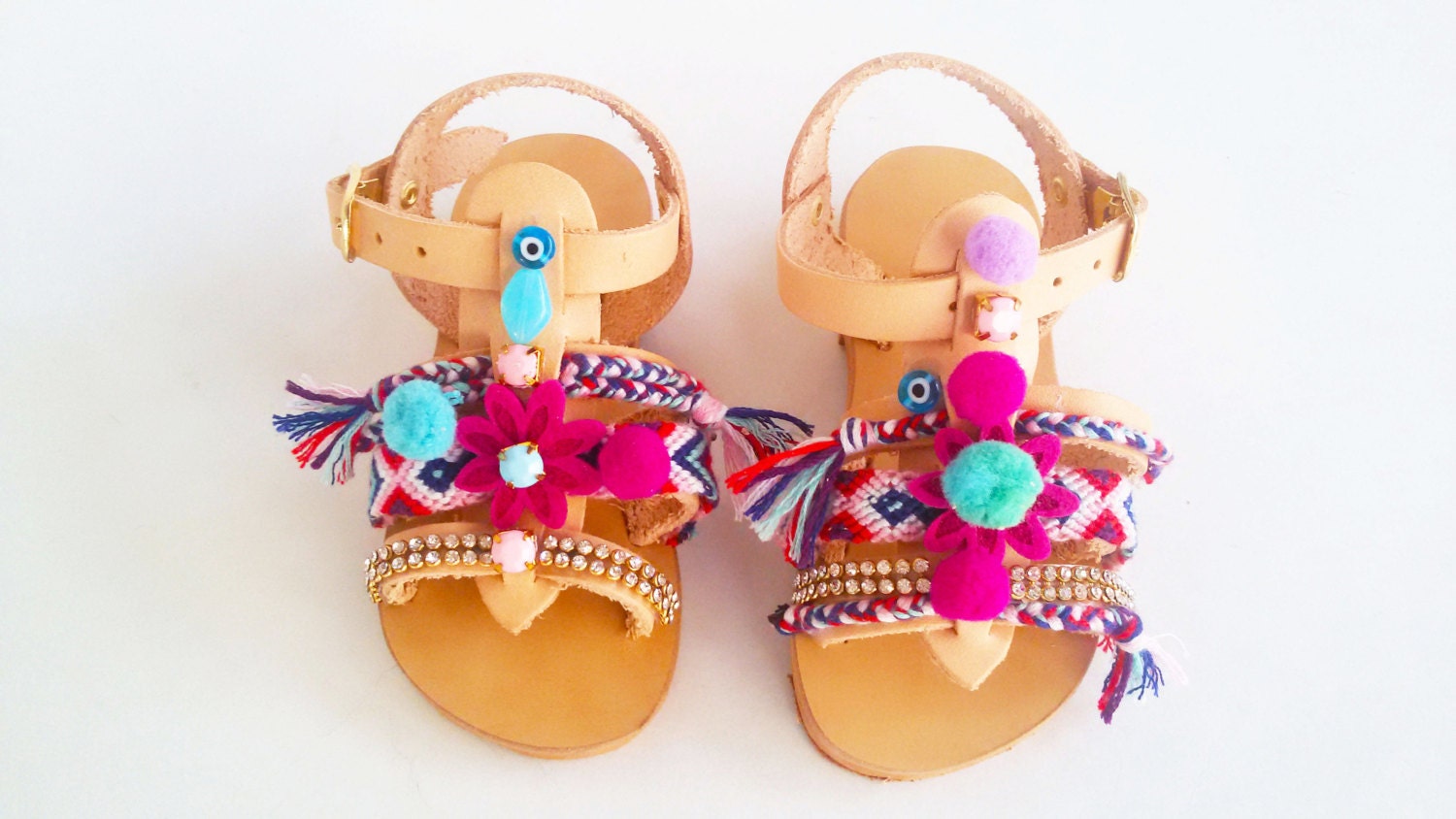 pom pom flip flops