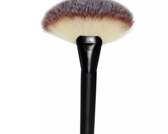 Jumbo Vegan Strobing Fan Brush Highlighting Wood Handle Fiber Bristles Cruelty-Free Super Soft Professional Quality FREE SHIPPING