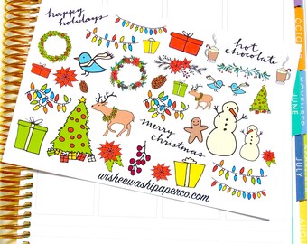 Christmas Stickers - Christmas Planner Stickers - Holiday Planner Stickers - Decorative Christmas Stickers - Planner Stickers